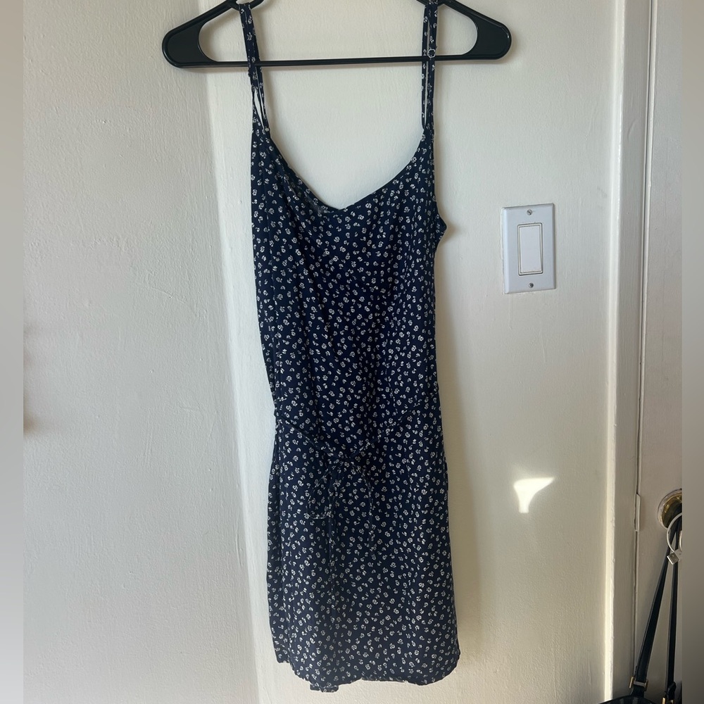 Reformation Dark Blue Floral Mini Dress